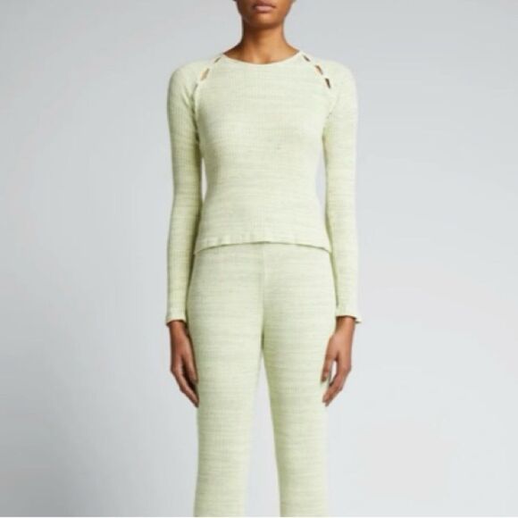 MONROW Cosmo Long Sleeve Rib-Knit Top Size XS - Picture 1 of 9